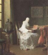 Jean Baptiste Simeon Chardin The Bird-Organ (mk05) Norge oil painting reproduction